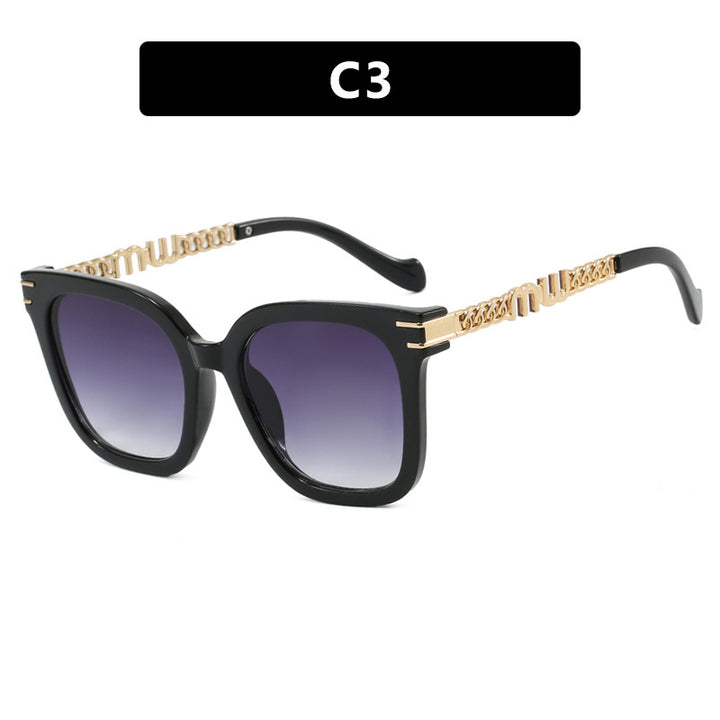 Ladies trendy square sunglasses with elegant frame and stylish gold accent Kalsten