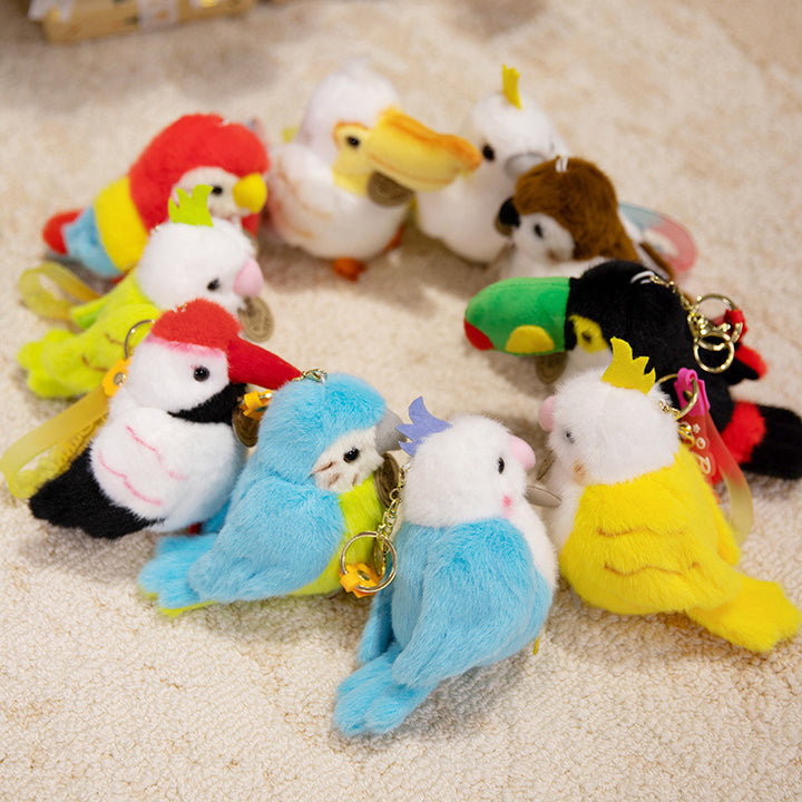 Plush Shoulder-Sitting Toucan Clip-On Companion with Metal Clip and Soft Huggable Body Kalsten