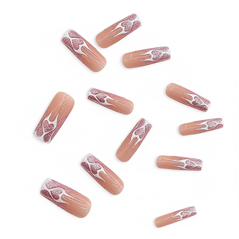Heart Flames Press-On Nail Art Kalsten
