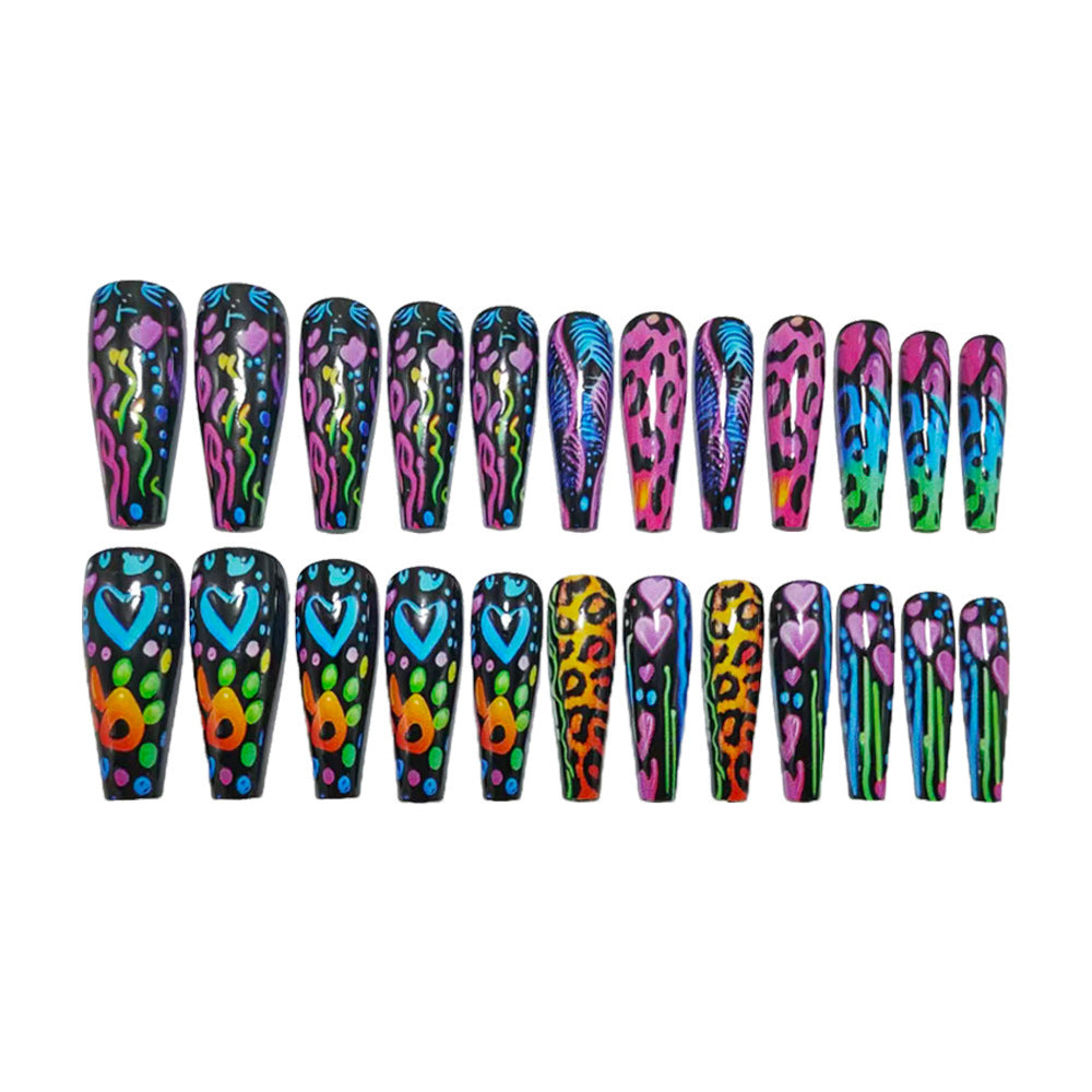 Nail art in colorful neon design Kalsten