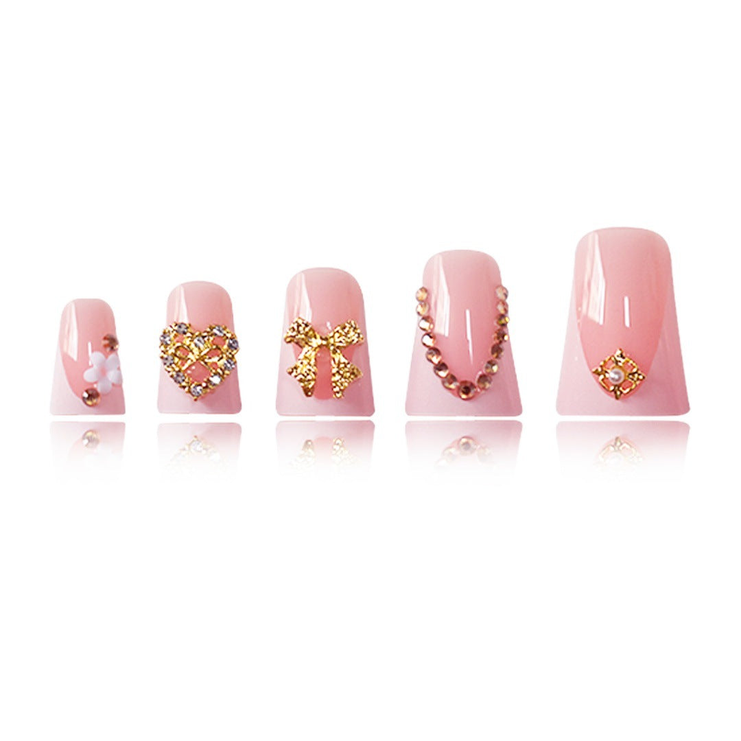 Decorative Rhinestone-Embellished Press-On Nail Extensions Kalsten