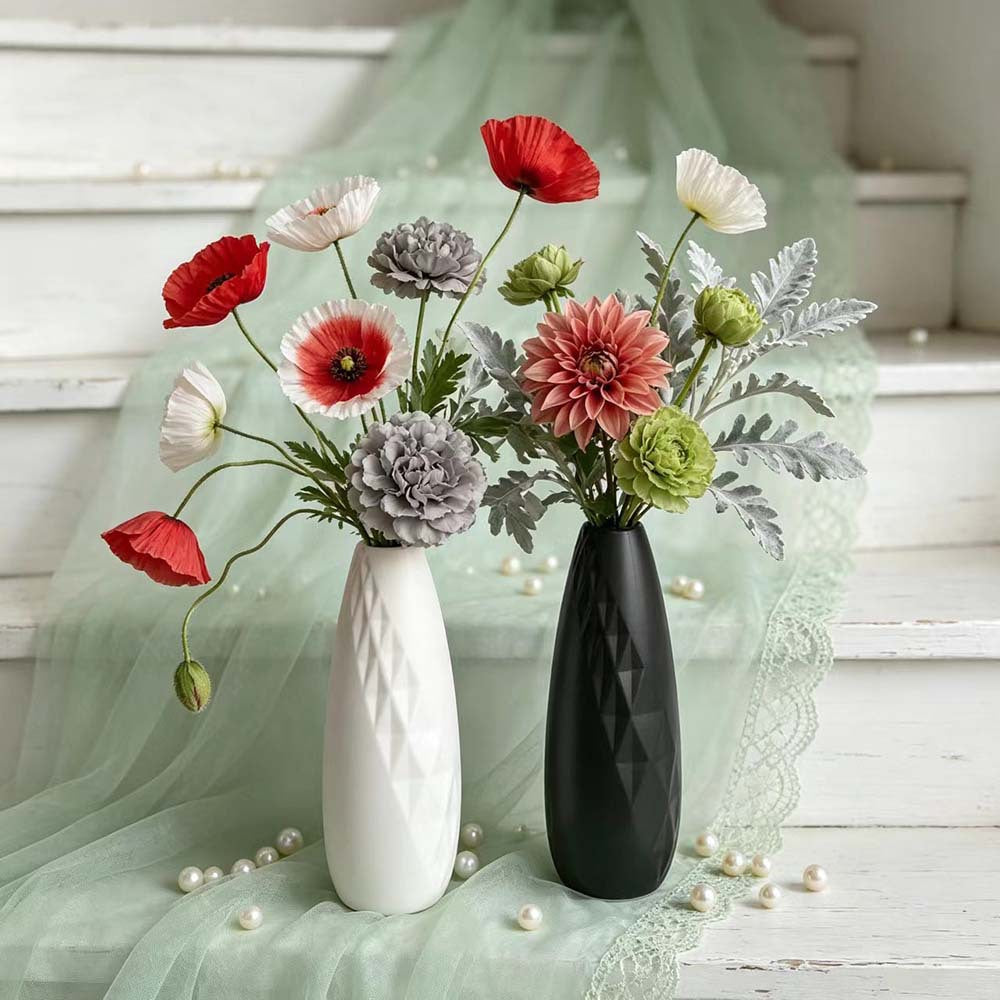 Geometric Textured Decorative Flower Vase Kalsten