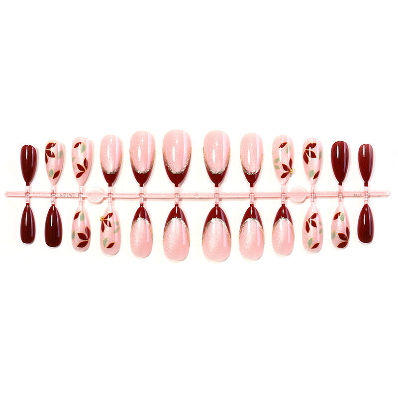 Artificial nail set with elegant flower and color gradient Kalsten