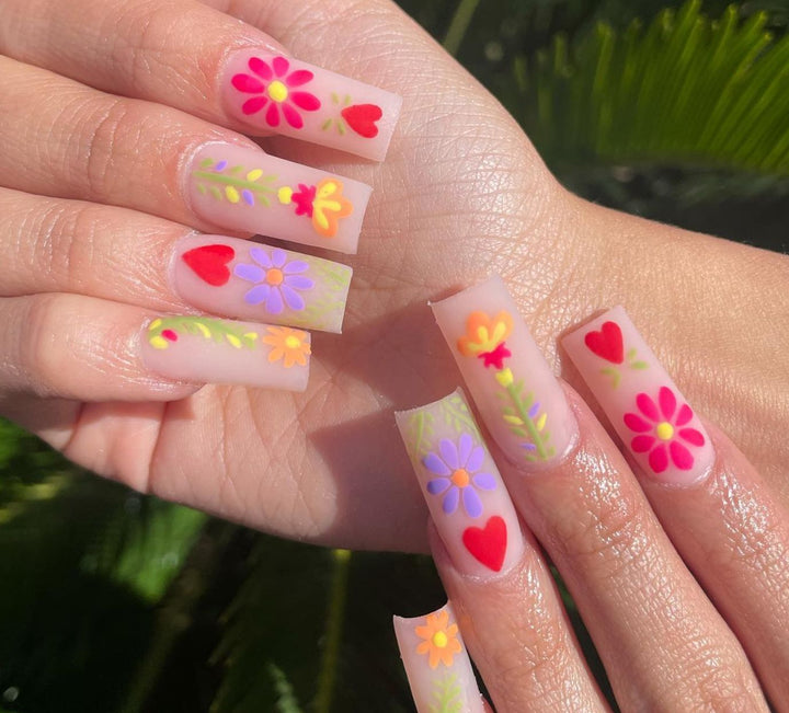 Decorative Floral Press-On Nails