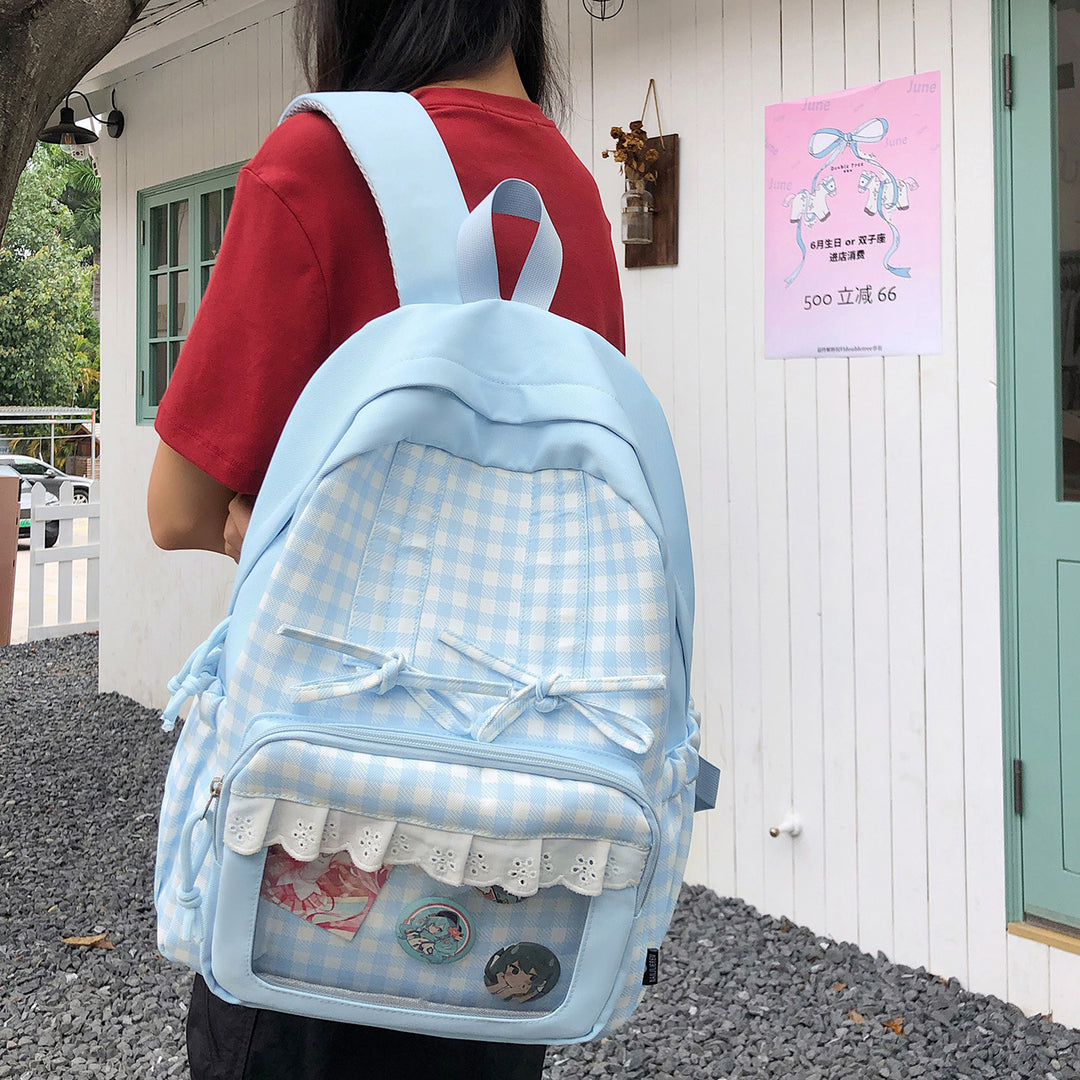 Stylish Plaid Patterned Backpack Kalsten