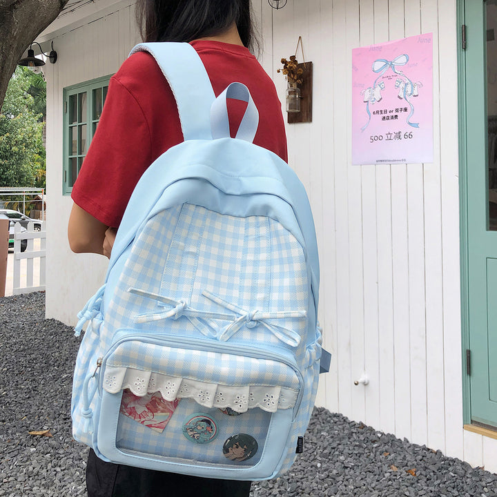 Stylish Plaid Patterned Backpack Kalsten