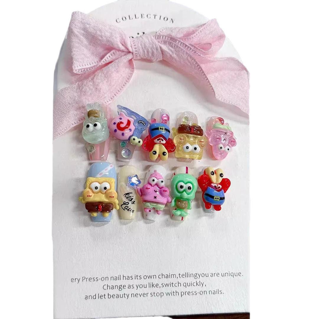 Whimsical Character 3D Press-On Nail Set