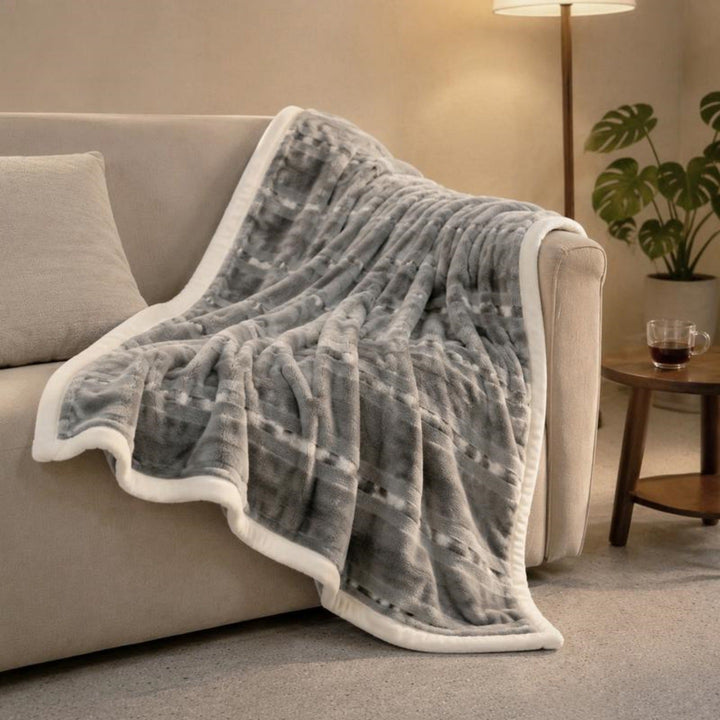 Textured Reversible Fleece Throw Blanket Kalsten