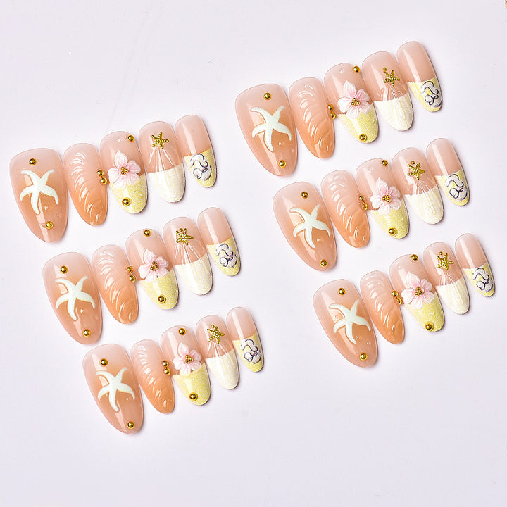 Stylish Floral Decorative Press-On Nail Art Set