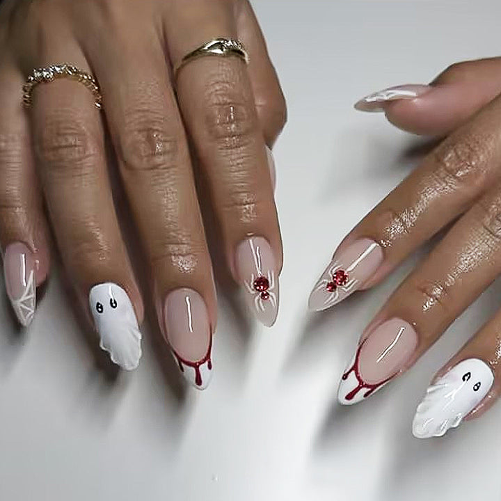 Artistic Press-On Nail Set with Halloween Inspiration kalsten