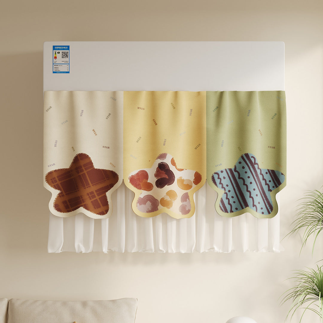 Three-Panel Scalloped Star-Hem Layered Sheer Window Valance Set