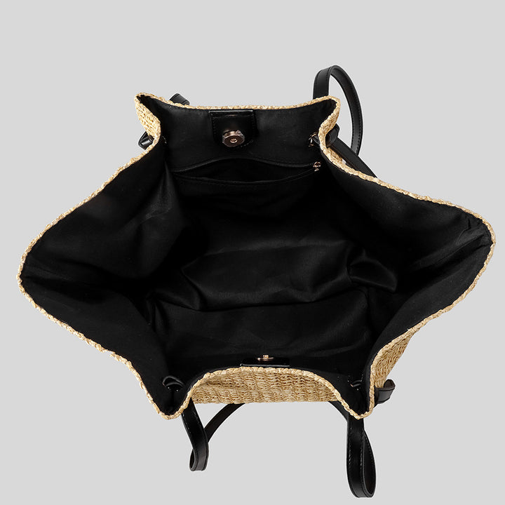 Spacious Woven Straw Tote Bag