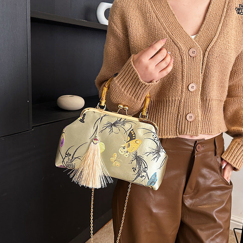 Elegant Floral Print Handbag