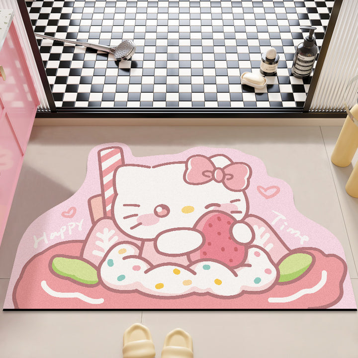 Playful Cartoon Character Bath Rug Decor
