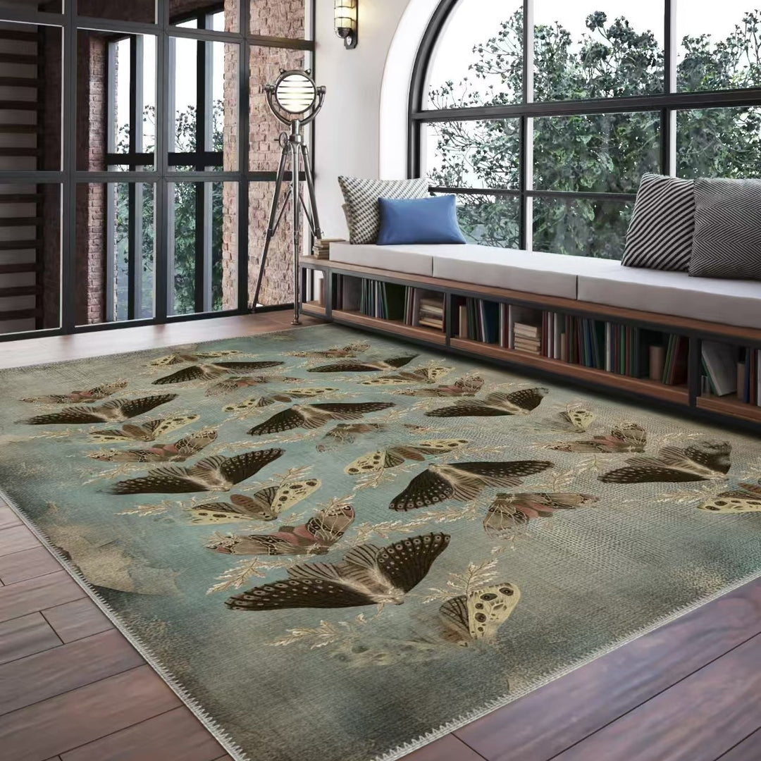 Decorative Butterfly Pattern Area Rug