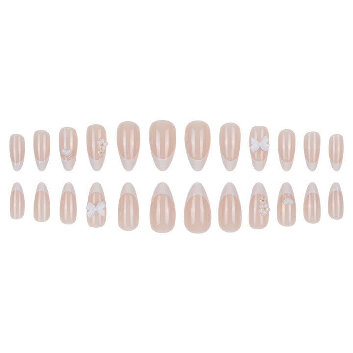 Elegant Stiletto Press-On Nails with Floral Accents Kalsten