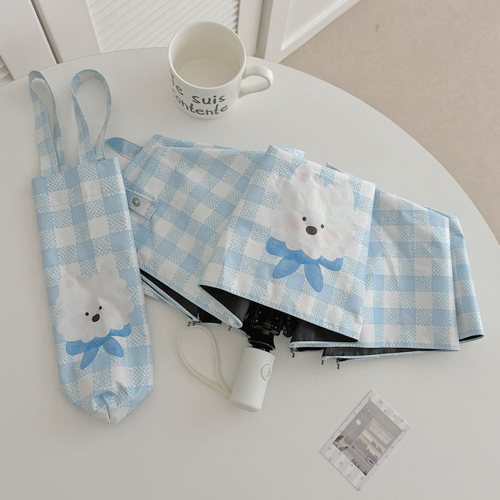 Ladies Foldable Umbrella with Playful Dog Design Kalsten