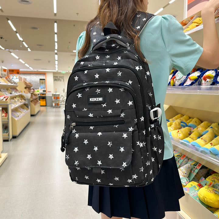 Stylish Star-Printed School Backpack Kalsten