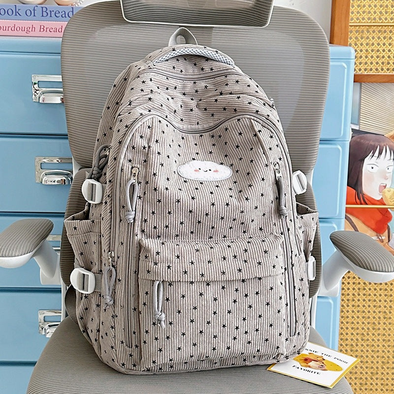 Trendy Star-Embellished Multi-Pocket Backpack Kalsten