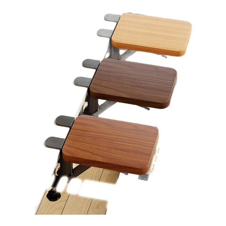 Clip-On Bamboo Folding Cup and Snack Side Table with Adjustable Swivel Clamp