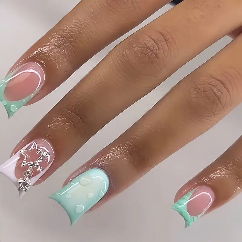 Artistic Press-On Nail Set with Unique Designs Kalsten