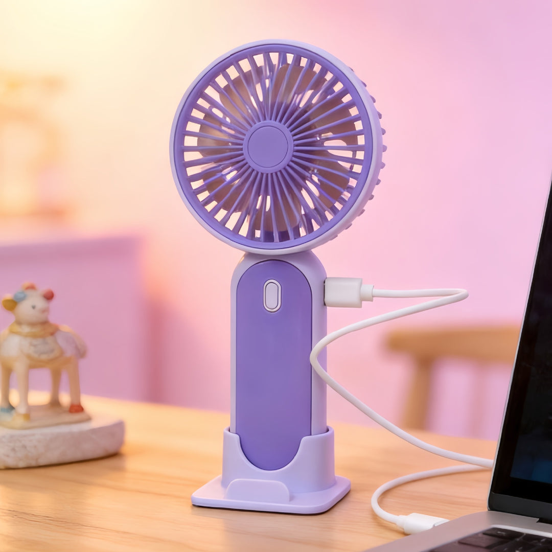 Women Portable USB Hand Fan with Flexible Stand Kalsten