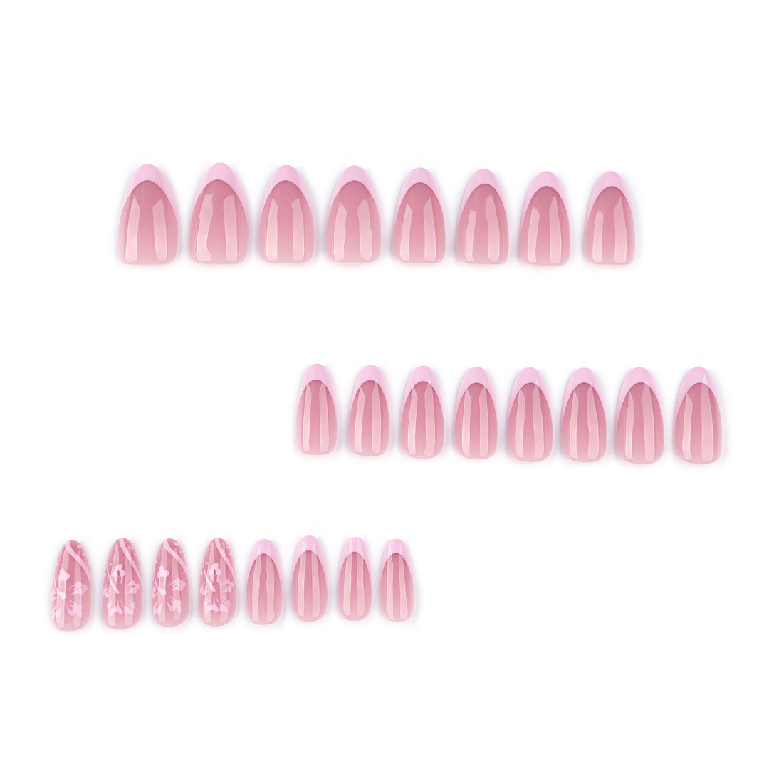 Elegant Artificial Nails with Flower Design Kalsten