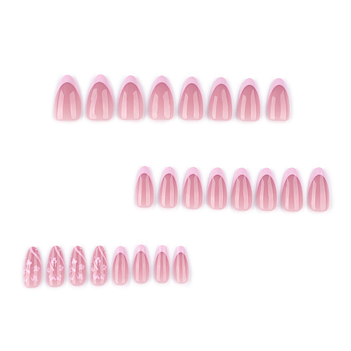 Elegant Artificial Nails with Flower Design Kalsten