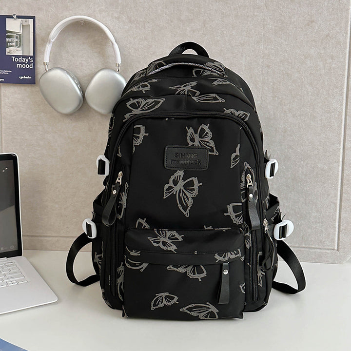 Elegant Floral Patterned School Backpack