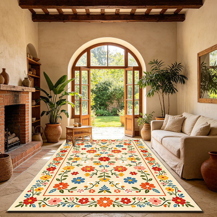 Floral Pattern Indoor Area Rug