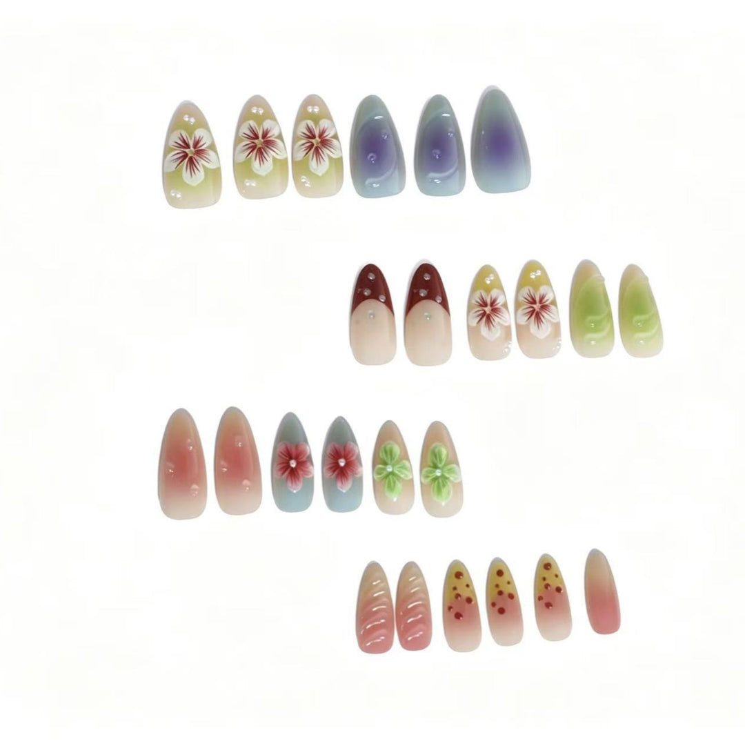 Artistic Floral Gradient Press-On Nail Set Kalsten