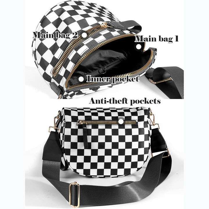 Stylish Checkerboard Crossbody