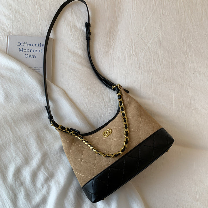 Quilted Suede Shoulder Bag Kalsten