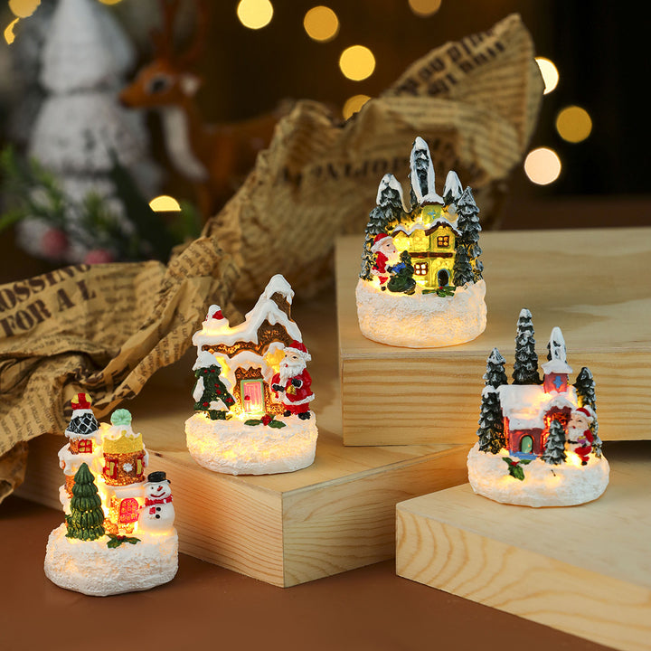 Illuminated Holiday Village Scene Figurine Kalsten