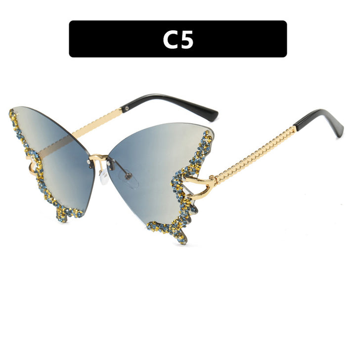 Women's large cat-eye sunglasses with sparkling rhinestone embellishment and elegant frame Kalsten