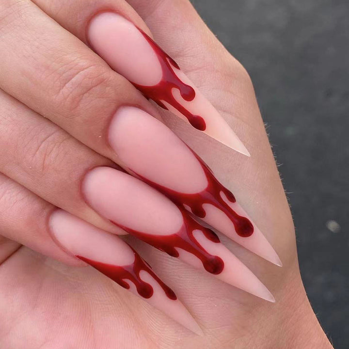 Blood-Drip Stiletto Press-On Nails Kalsten