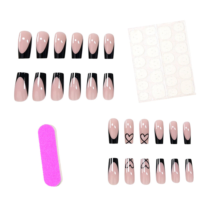 Elegant Heart-Patterned Acrylic Nail Design Kalsten