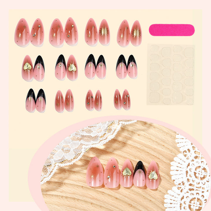Artificial nail set with handcrafted floral and glamorous decorations Kalsten