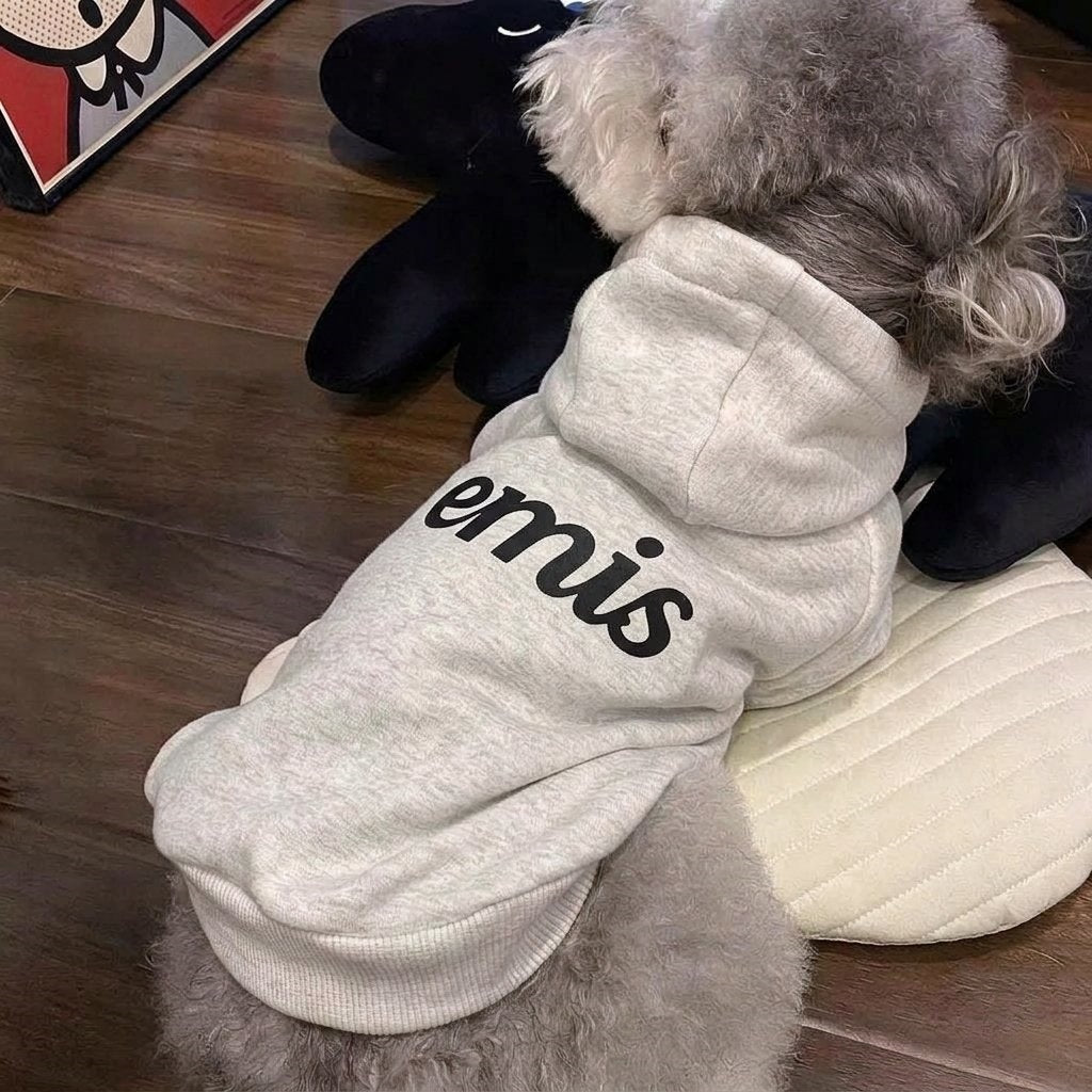Dog Hooded Pullover Sweatshirt with Soft Fleece Lining & Ribbed Hem