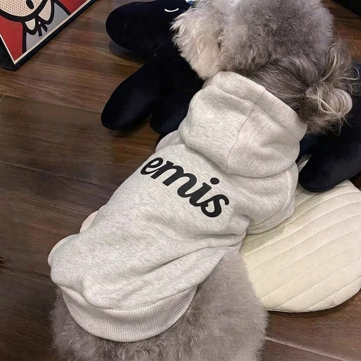 Dog Hooded Pullover Sweatshirt with Soft Fleece Lining & Ribbed Hem