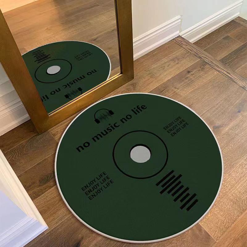 Round Music-Themed Area Rug