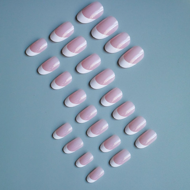 Elegant French Tip Acrylic Nail Art Set