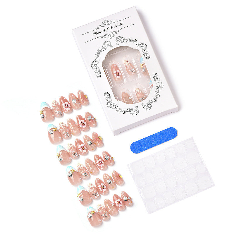Decorative Coastal-Themed Press-On Nail Set