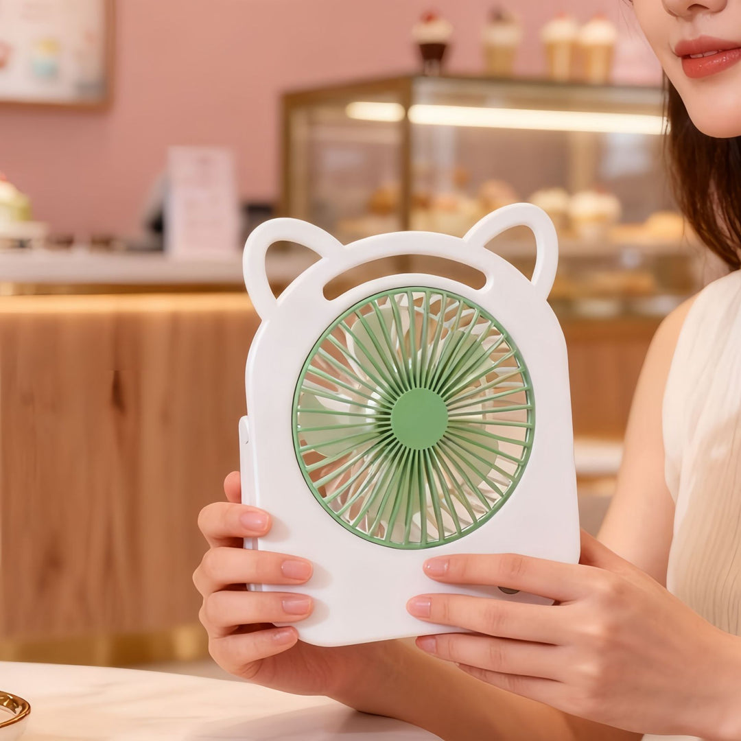 Ladies Portable Table Fan in Charming Cat Design Kalsten