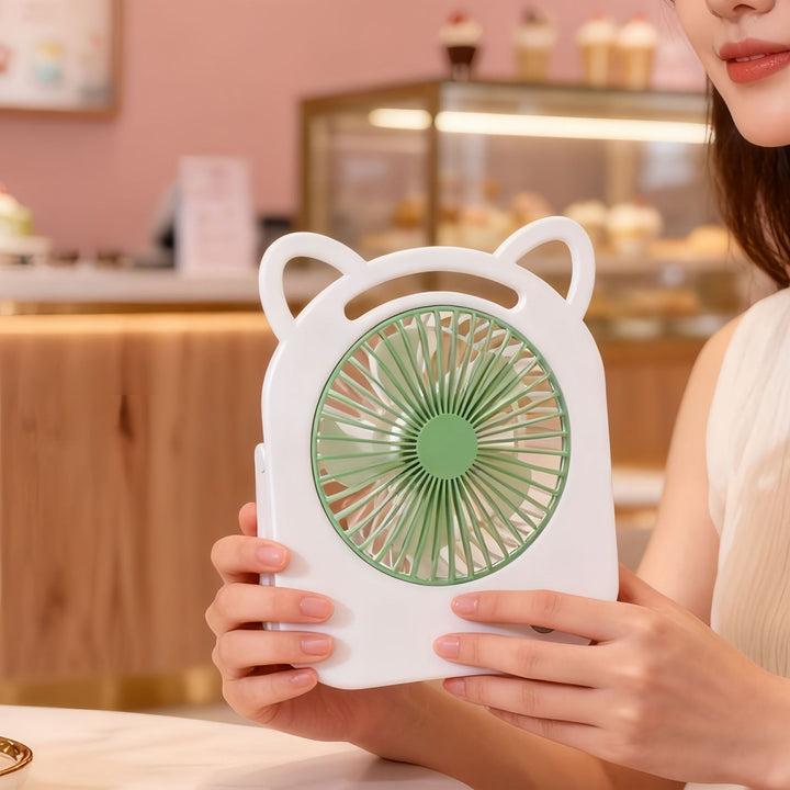 Ladies Portable Table Fan in Charming Cat Design Kalsten