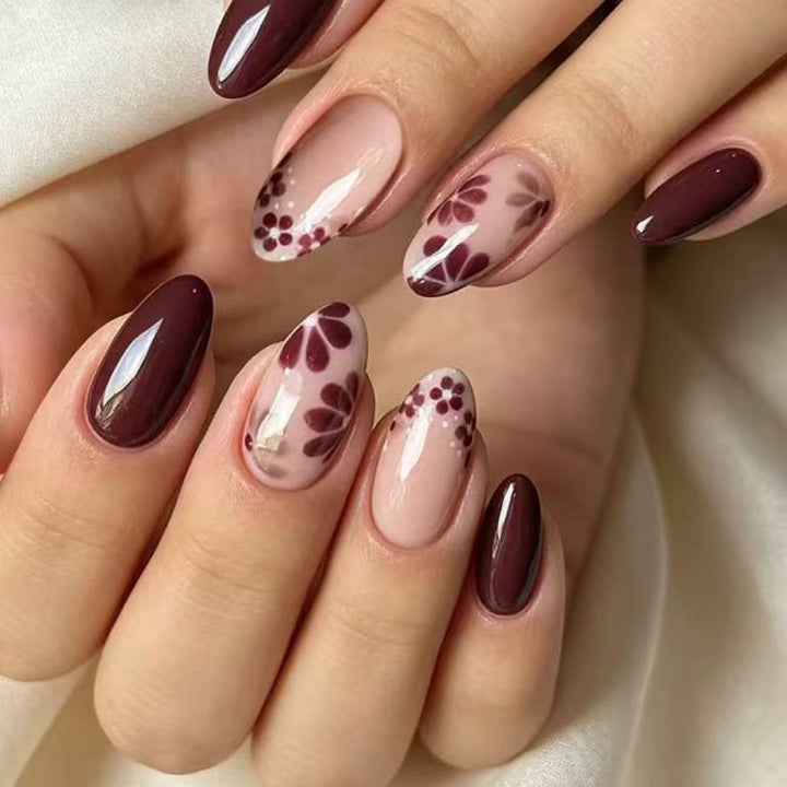 Elegant Floral Acrylic Nail Design Kalsten