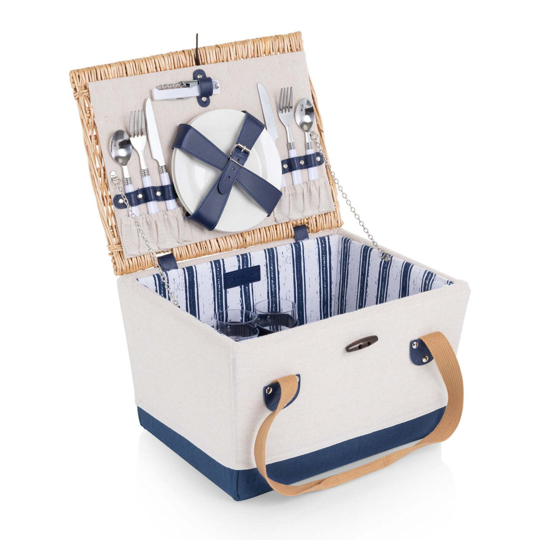 Ladies picnic basket with integrated crockery set and insulated inner pocket Kalsten