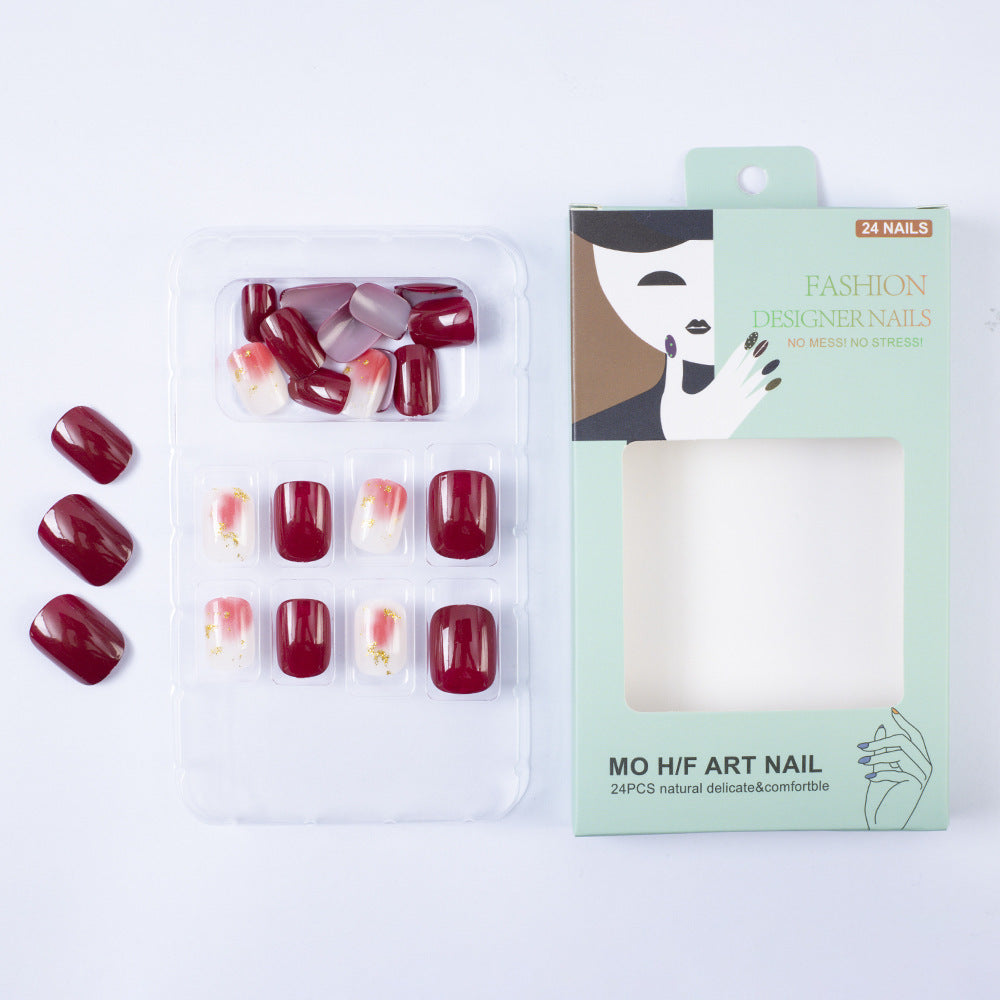Artificial nails in modern glitter gradient design Kalsten
