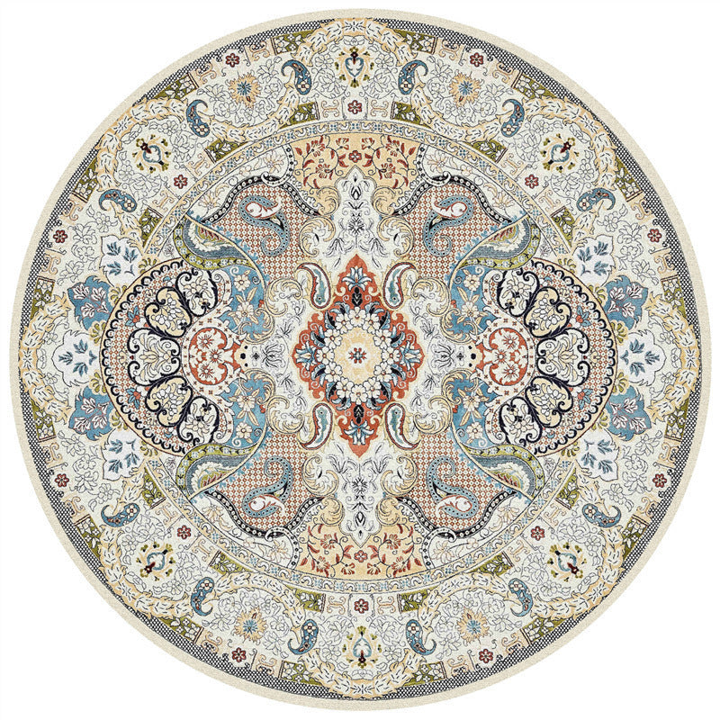 Round Geometric Pattern Area Rug