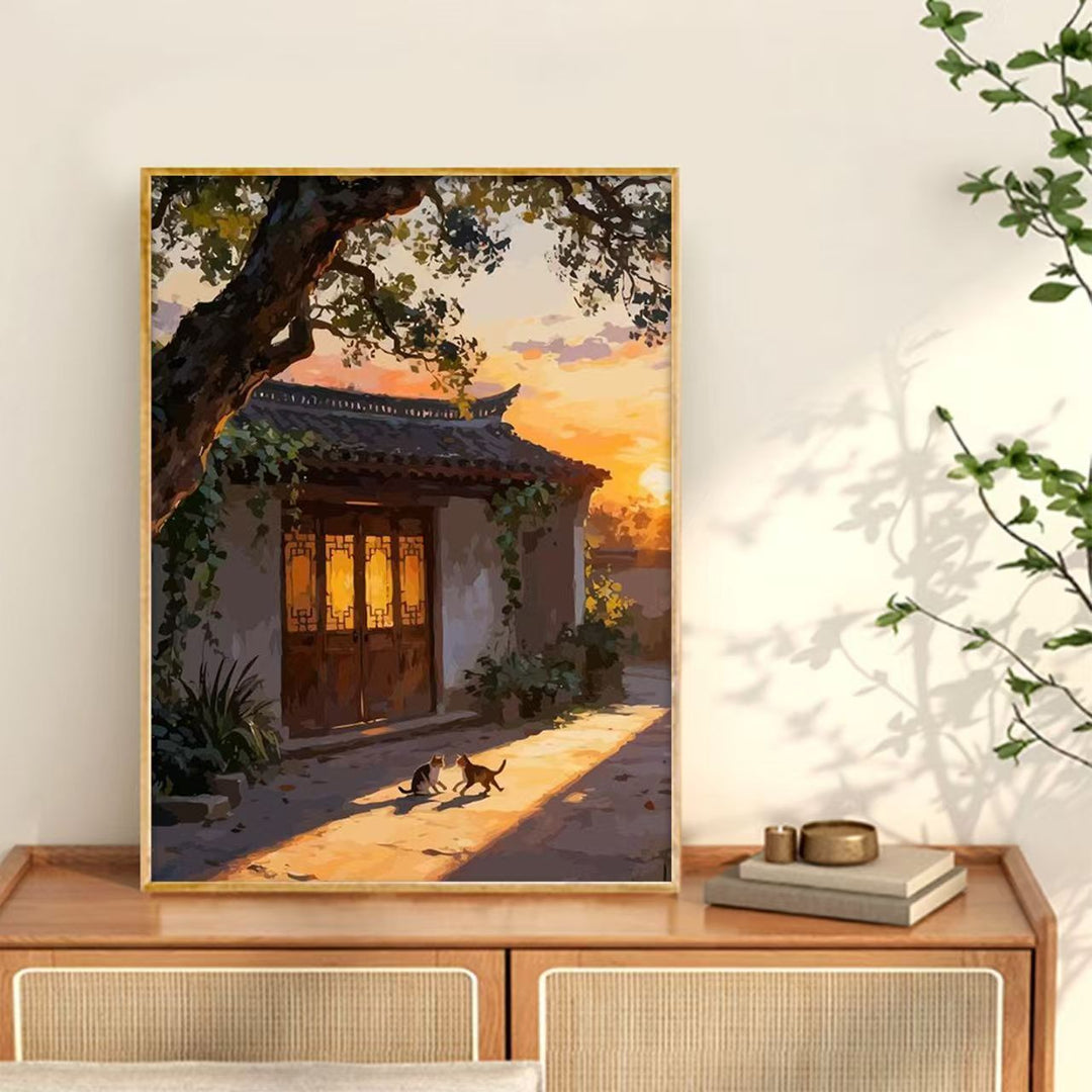 Yawning Cat Canvas Wall Art Print Kalsten